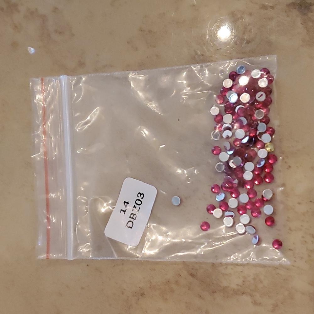 Fuchsia Pink Faux Jewels